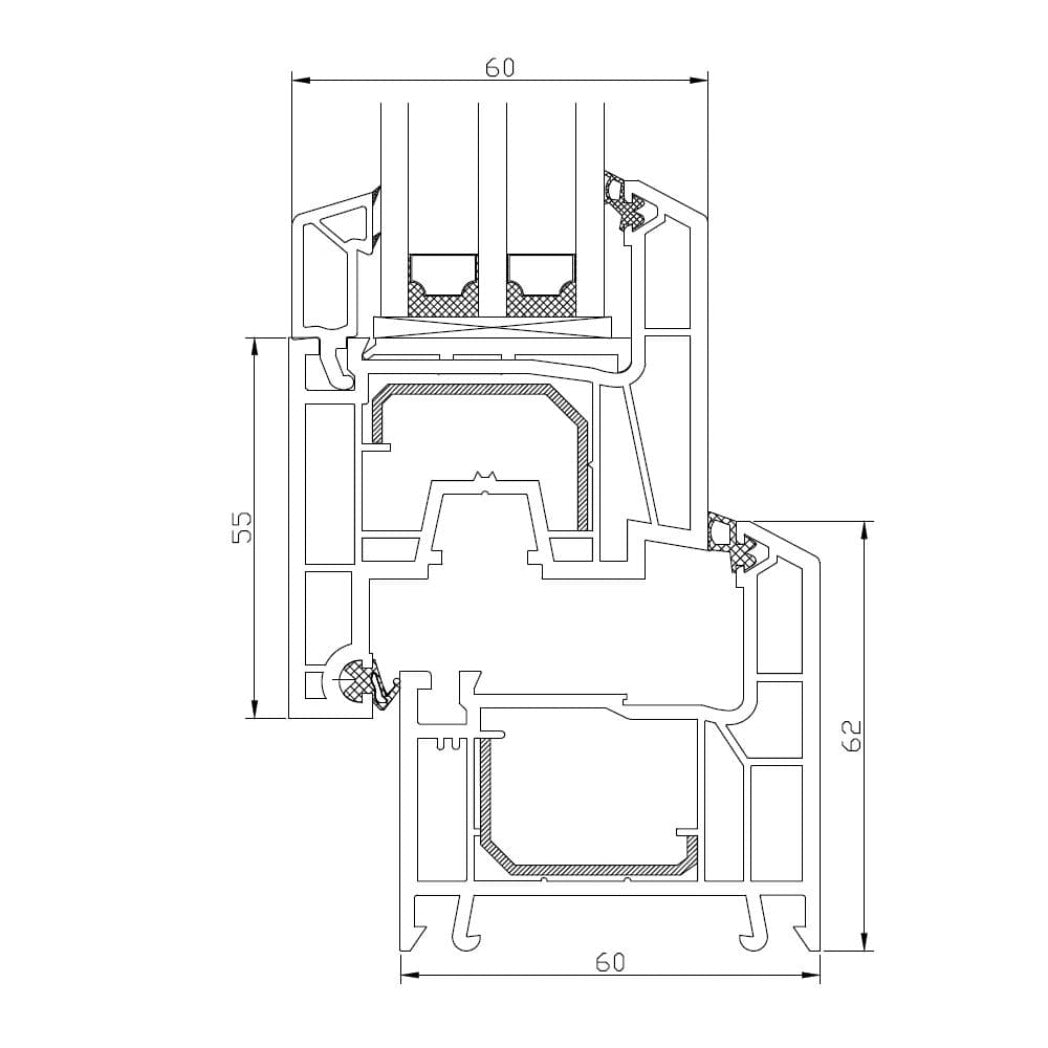 Kellerfenster Kunststoff Dreh/Kipp - innen Weiß, außen Anthrazit - 2 - fach verglast - 60 mm Profil - Kellerfensteronline.de