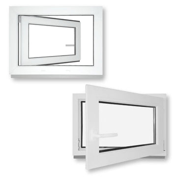 Kellerfenster Kunststoff Dreh/Kipp - Weiß - 2-fach verglast - 60 mm Profil