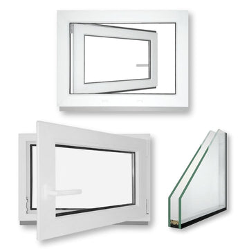 Kellerfenster Kunststoff Dreh/Kipp - Weiß - 2-fach verglast - 60 mm Profil