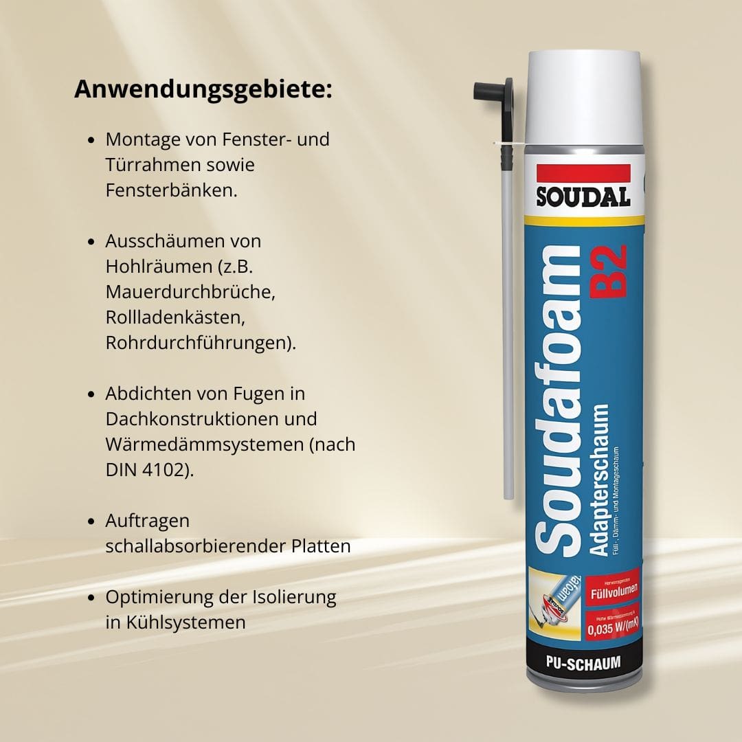 Montageschaum mit Aussprührohr Bauschaum 4 x 500 ml PU Schaum Fenster Montageschaum mit Aussprührohr Bauschaum 4 x 500 ml PU Schaum Fenster
