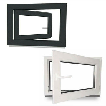 EcoLine Kunststofffenster Kellerfenster | 3-fach Verglasung | innen Weiß, außen Anthrazit