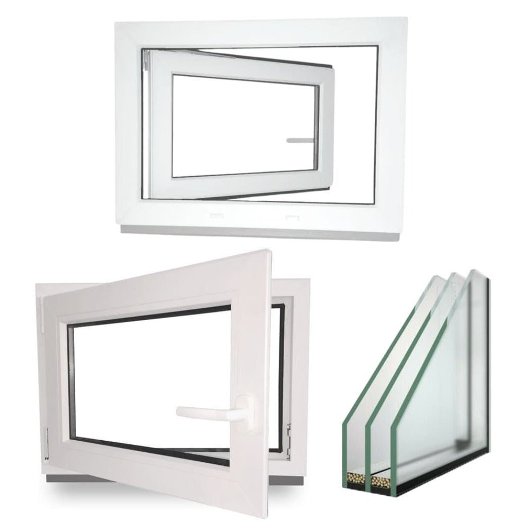 EcoLine Kunststofffenster Kellerfenster | 3-fach Verglasung | Weiß - Kellerfensteronline.de