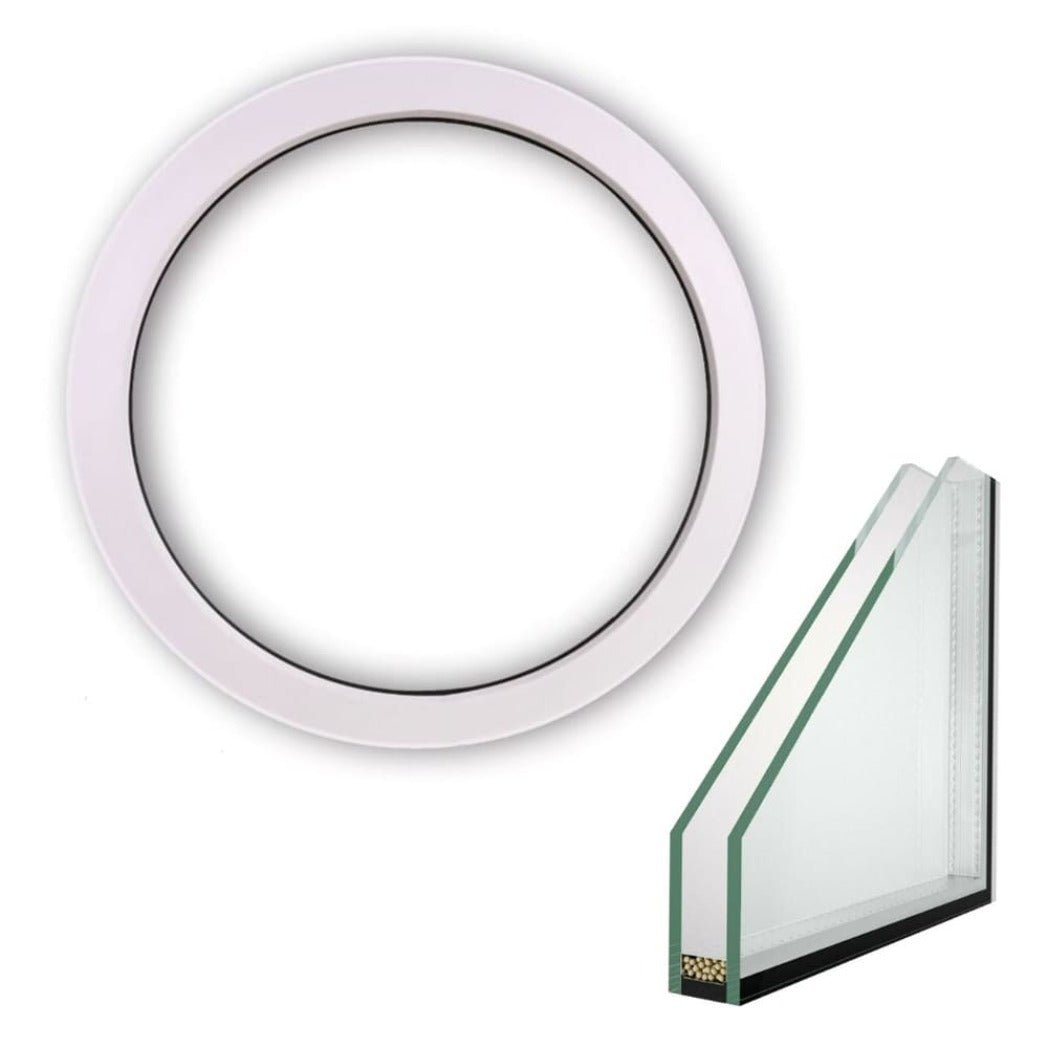 EcoLine Rundfenster Bullauge Festverglasung | 2-fach Verglasung | Weiß - Kellerfensteronline.de